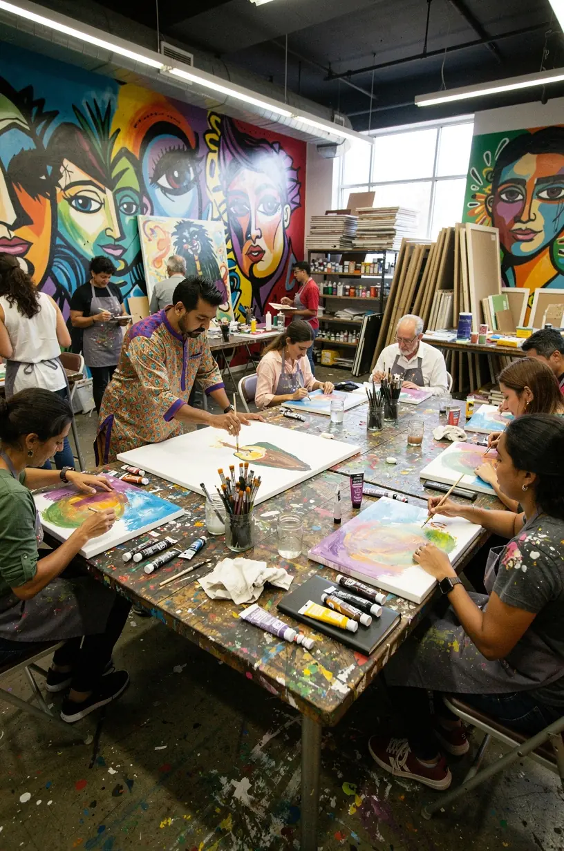 Collaborative learning in digital environments illustration.